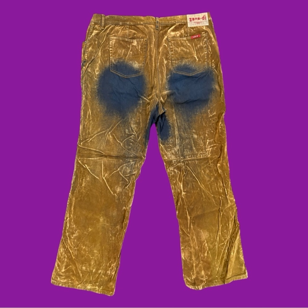 Y2K Zana Di Gold Airbrushed Velour Pants